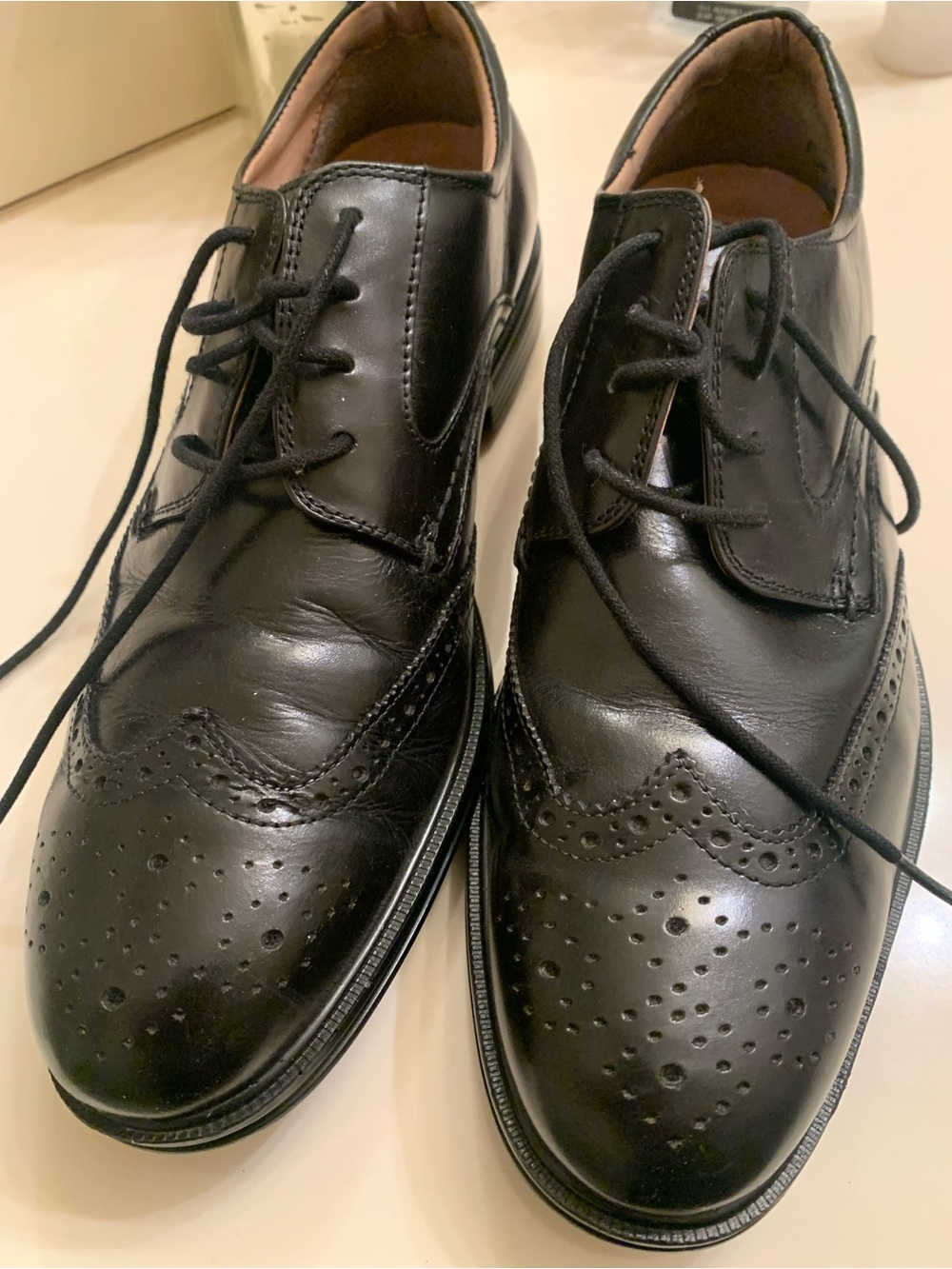 Florsheim Black Leather Wingtip Derby Shoes